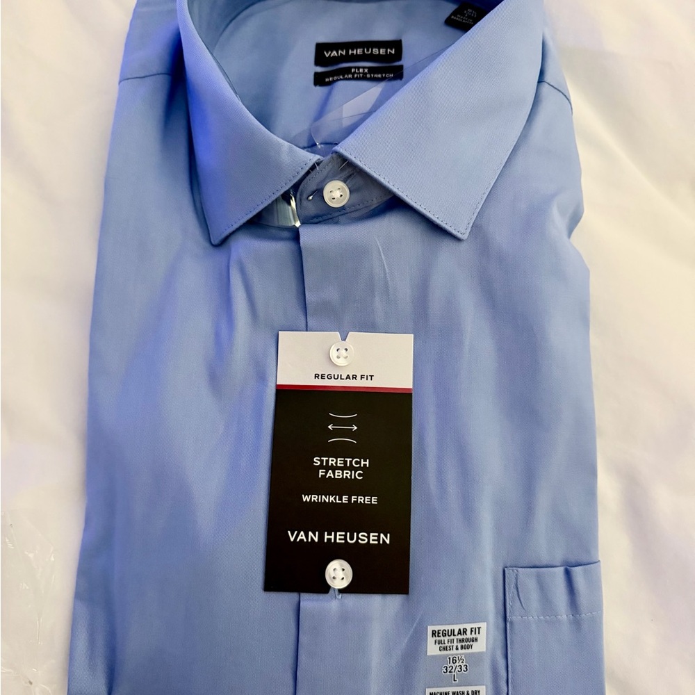 NWT Men's Light Blue Dress Shirt - Sz L
